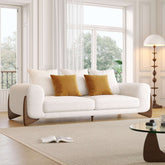 Modern 3 seater sofa with solid wood legs, 89 inches long, perfect for contemporary living rooms